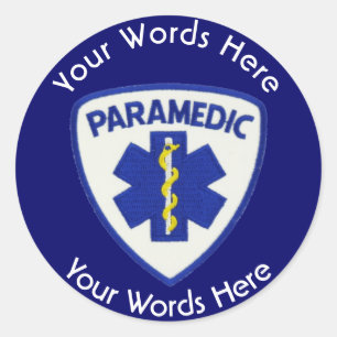 Paramedic Star Of Life Shield Classic Round Sticker
