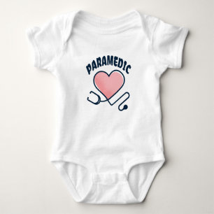 Paramedic Stethoscope with heart Baby Bodysuit
