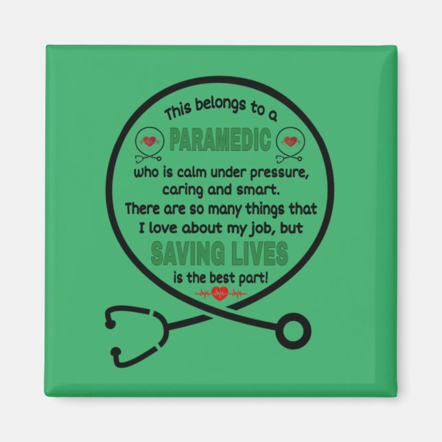   Paramedic's Gift. This Belongs To A Paramedic Magnet (Front)