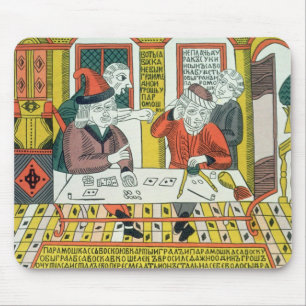 Paramoshka and Savoska (woodcut print) Mouse Pad