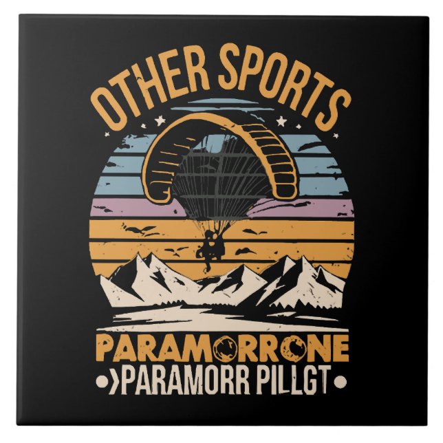 Paramotor Pilot Paramotoring Ceramic Tile (Front)