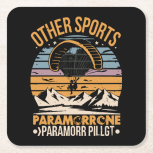 Paramotor Pilot Paramotoring Square Paper Coaster