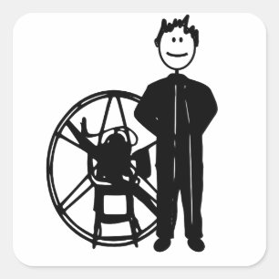 Paramotor Pilot Square Sticker