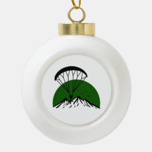 Paramotor Retro Ceramic Ball Christmas Ornament