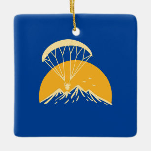 Paramotoring Retro Ceramic Ornament