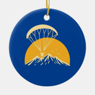 Paramotoring Retro Ceramic Ornament