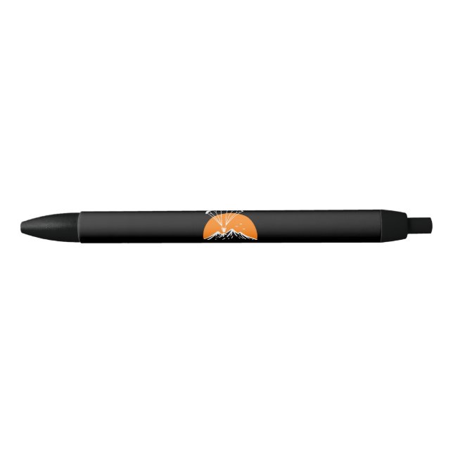 Paramotoring Retro Vintage Black Ink Pen (Front)