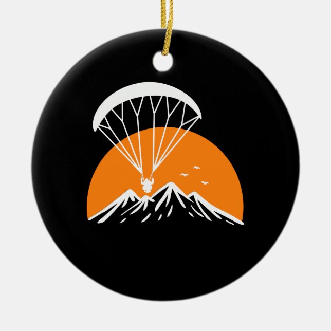 Paramotoring Retro Vintage Ceramic Ornament (Front)