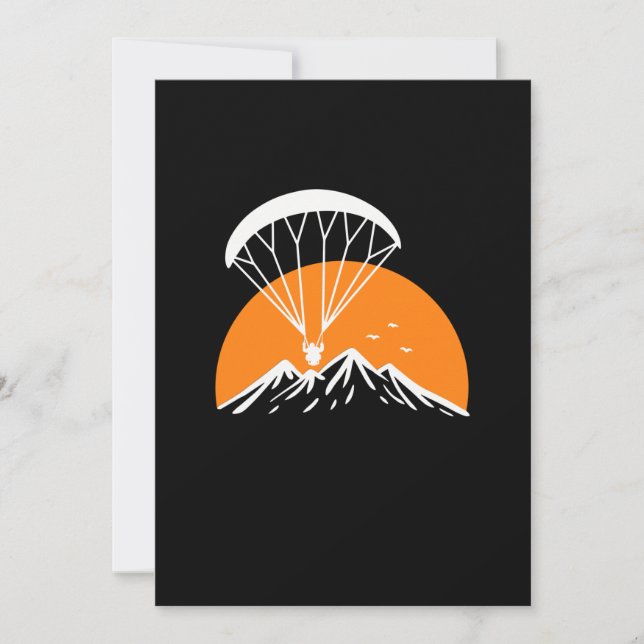 Paramotoring Retro Vintage Invitation (Front)