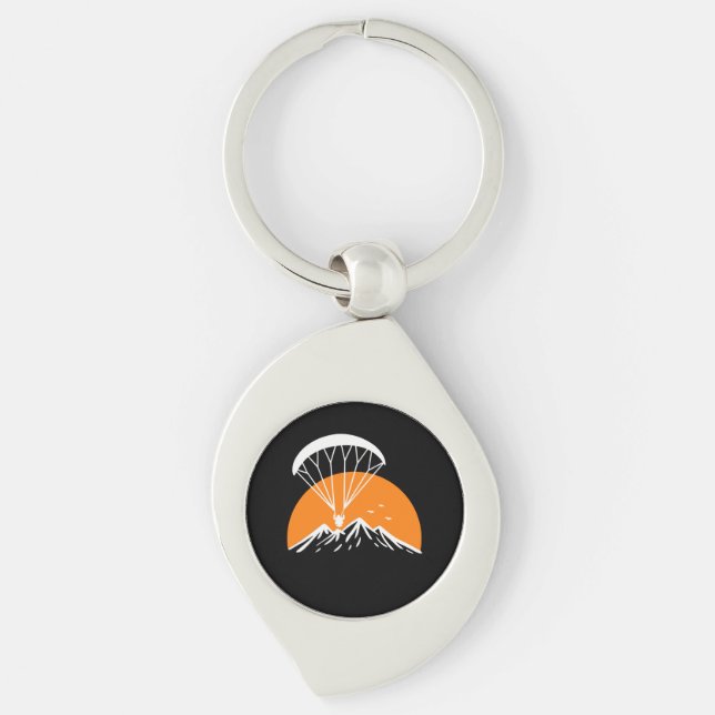 Paramotoring Retro Vintage Key Ring (Front)