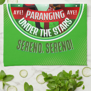 Parang Sereno Feliz Navidad on GREEN Tea Towel