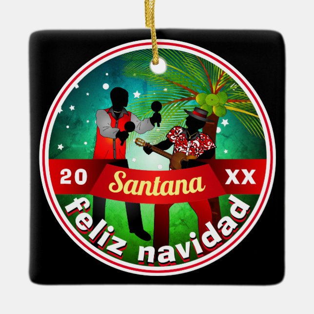 Parang Under the Stars / Feliz Navidad Ceramic Ornament (Front)