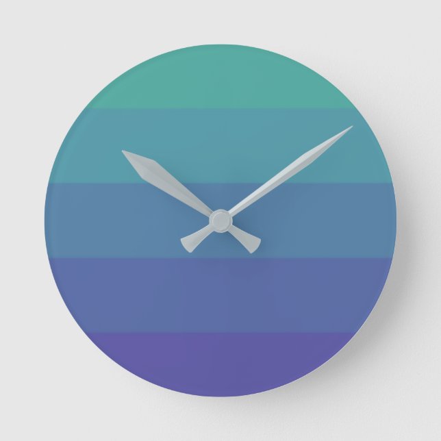 Paranoia Colour Palette  Eye Catching Blue Sky Cya Round Clock (Front)
