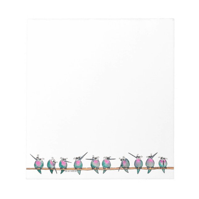Paranoid Hummingbird notepaper Notepad (Front)