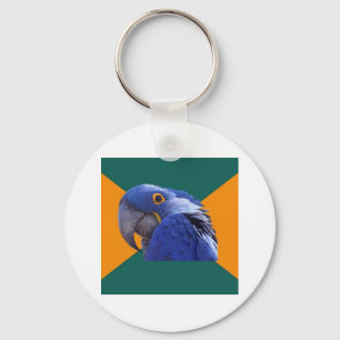 Paranoid Parrot Bird Advice Animal Meme Key Ring