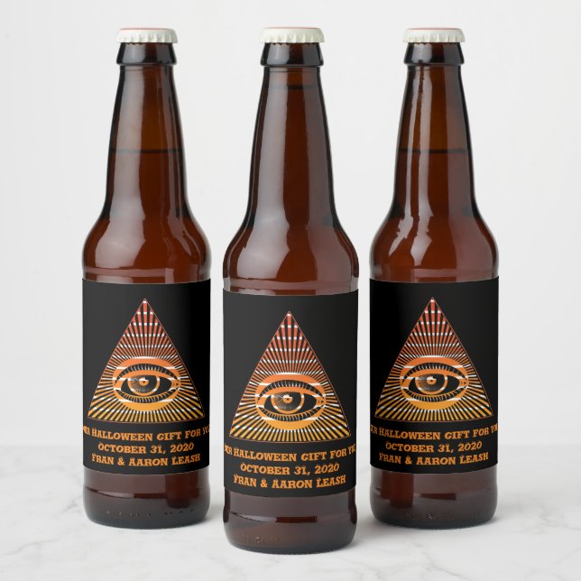 Paranormal All Seeing Eye of Providence Spiritual Beer Bottle Label (Bottles)