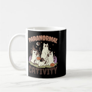 Paranormal Cativity Cute Retro Halloween Black Cat Coffee Mug