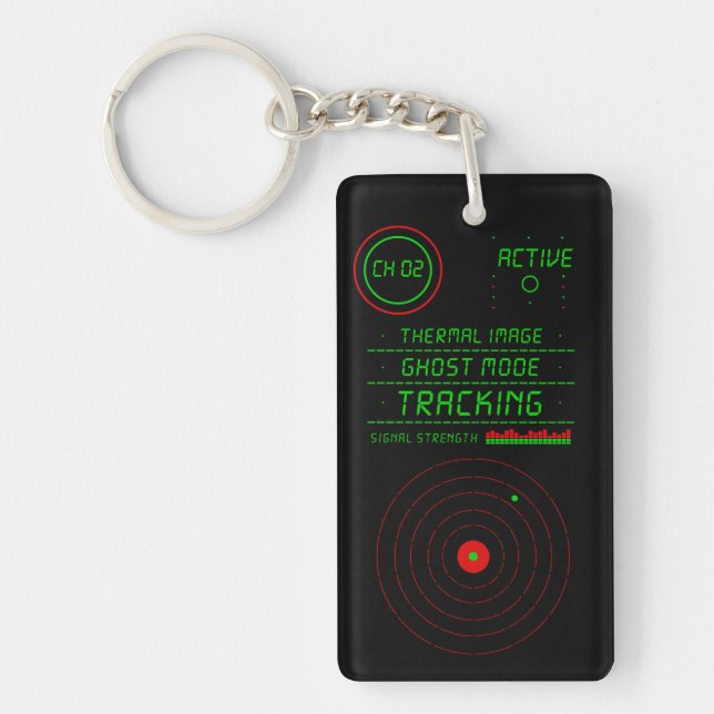 Paranormal Ghost Tracker Radar Scanner Display Art Key Ring (Front)