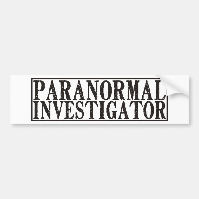 Paranormal Investigator Bumper Sticker (Front)