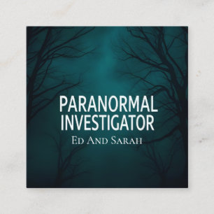 Paranormal Investigator Dark Forest Square Business Card