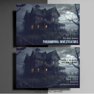 Paranormal Investigator Eerie Haunted House Business Card