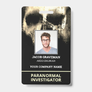 Paranormal Investigator Employee Photo ID Name Tag Badge