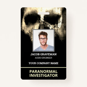 Paranormal Investigator Employee Photo ID Name Tag ID Badge