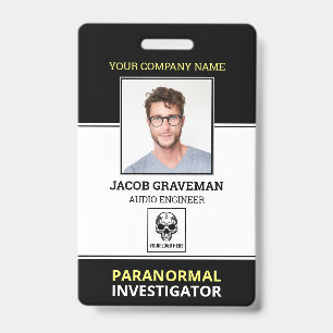 Paranormal Investigator Employee Photo ID Security Badge