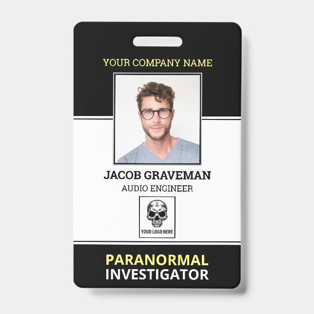 Paranormal Investigator Employee Photo ID Security Badge (Front)