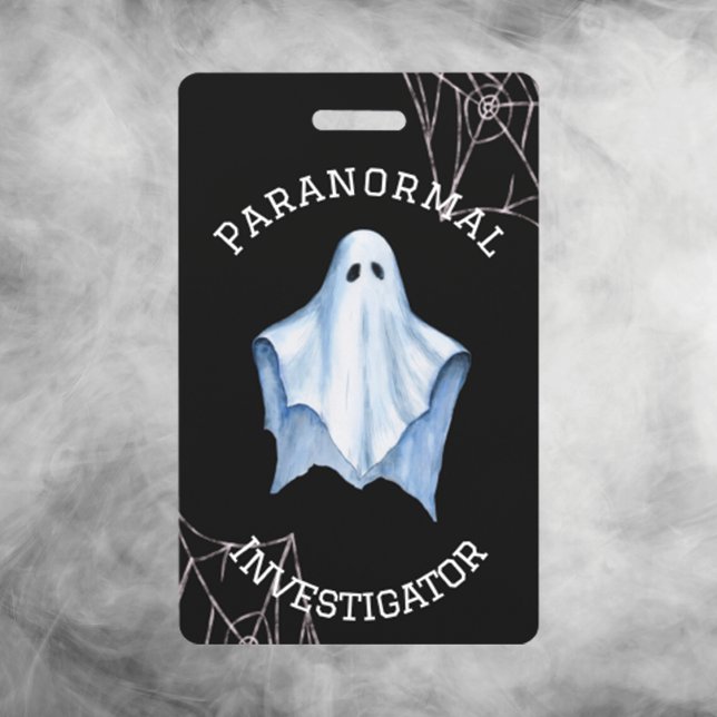 Paranormal Investigator Ghost & Cobwebs Black ID Badge (Creator Uploaded)