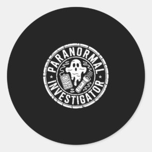 Paranormal investigator ghost hunter classic round sticker