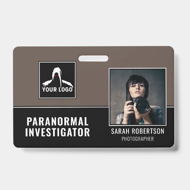 Paranormal Investigator Ghost Hunter Photo ID  Badge (Front)