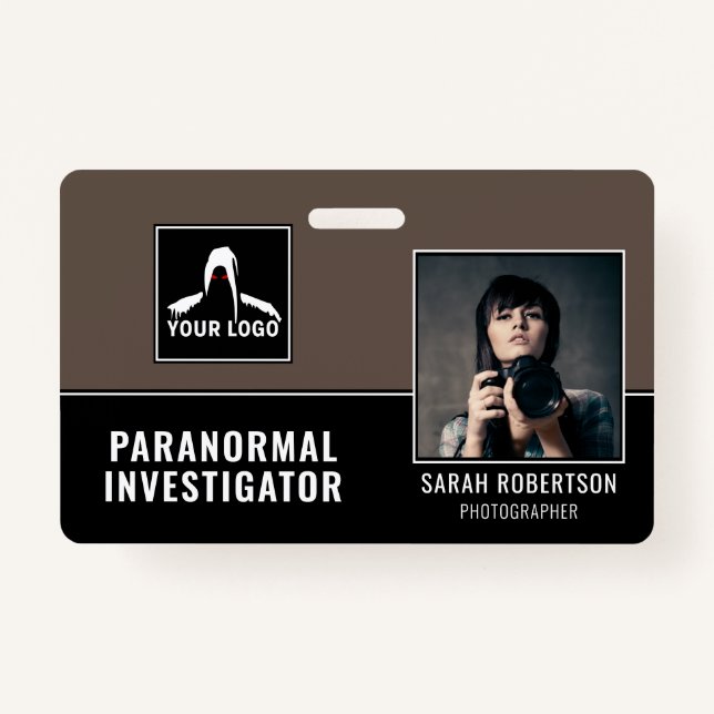 Paranormal Investigator Ghost Hunter Photo ID  ID Badge (Front)
