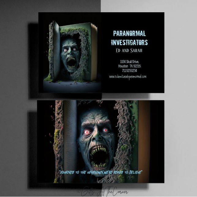 Paranormal Investigator Haunted Horror Book Business Card (Creator Uploaded)