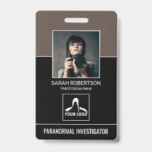 Paranormal Investigator QR Code Photo ID Security Badge