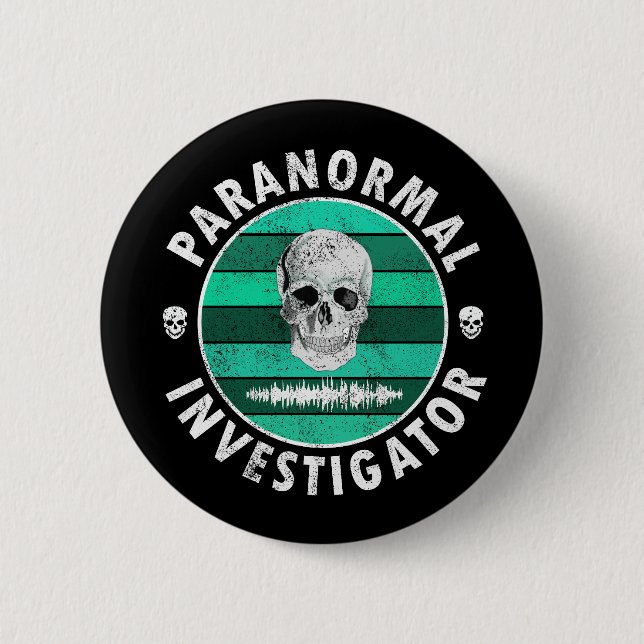 Paranormal Investigator Skull  6 Cm Round Badge (Front)