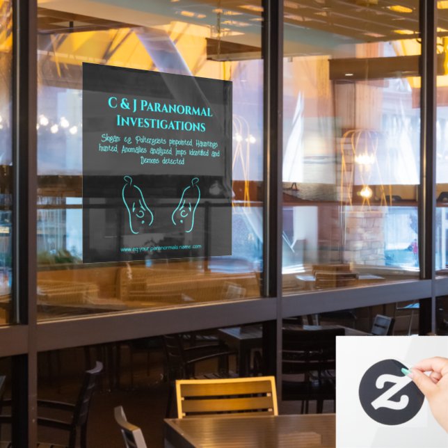 Paranormal Investigator with ghost logo (Restaurant Window)