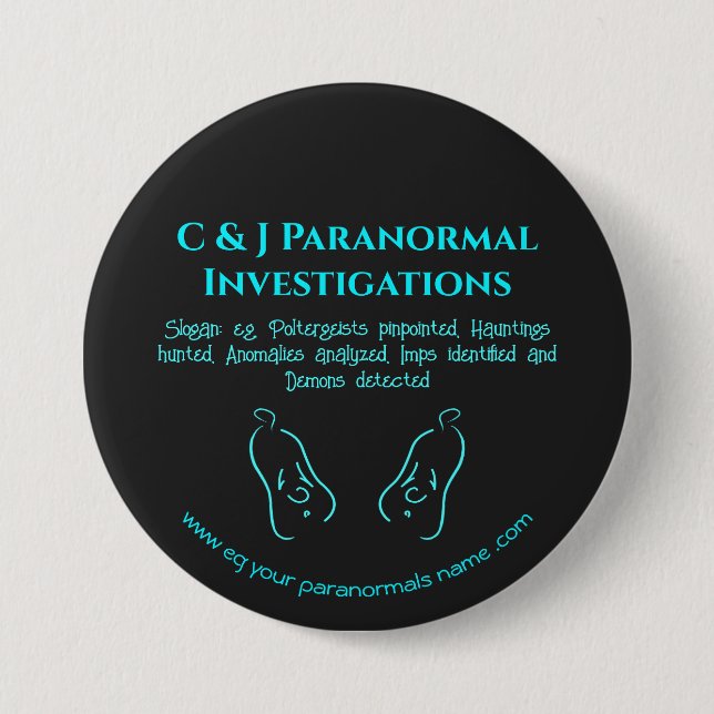 Paranormal Investigator with ghost logo 7.5 Cm Round Badge (Front)