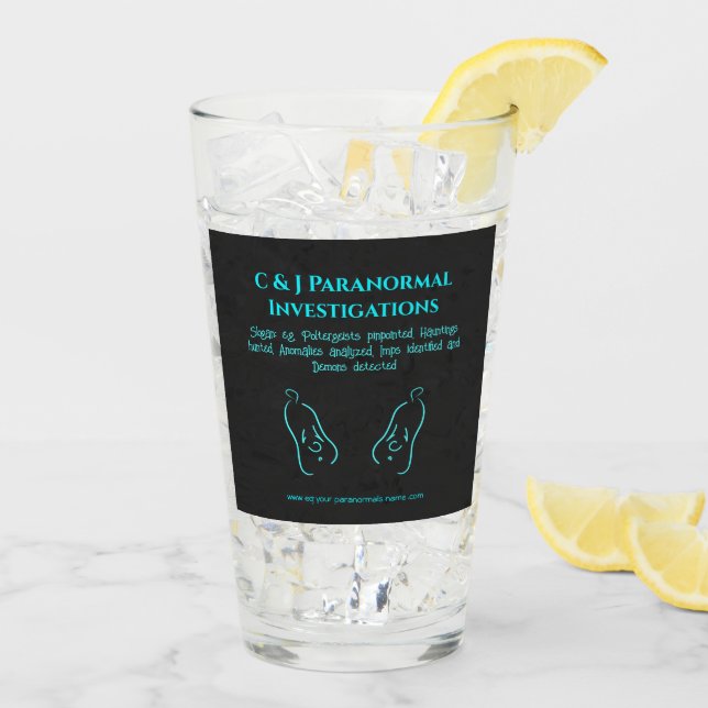 Paranormal Investigator with ghost logo Glass (Back Ice)