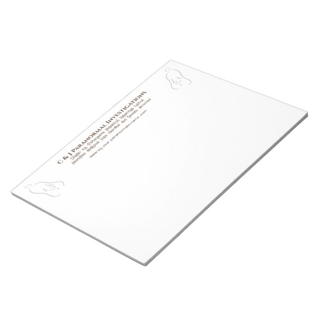 Paranormal Investigator with ghost logo Notepad (Angled)