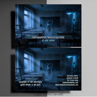 Paranormal Investigators Creepy Haunted Classroom Business Card