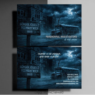 Paranormal Investigators Creepy Haunted School Business Card