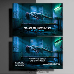 Paranormal Investigators Eerie Possesed Levitating Business Card