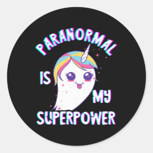 Paranormal Superpower Ghost Unicorn Ghost Hunting  Classic Round Sticker