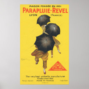 PARAPLUIE REVEL French Umbrella Manufacturer Old Poster