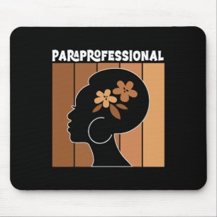 Paraprofessional Afro African American Black Histo Mouse Pad