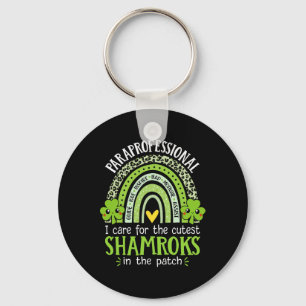 Paraprofessional Cutest Shamrocks Teacher St Patri Key Ring