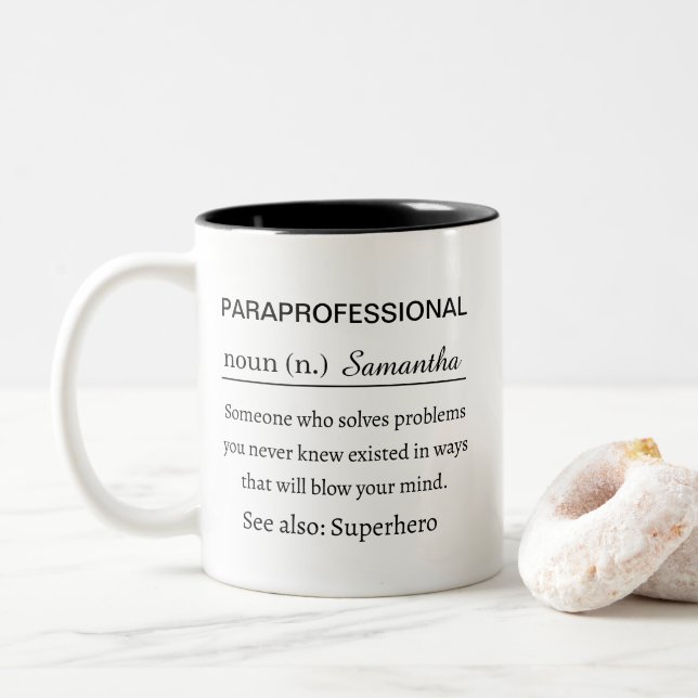 Paraprofessional Definition Mug Professional Gift (With Donut)