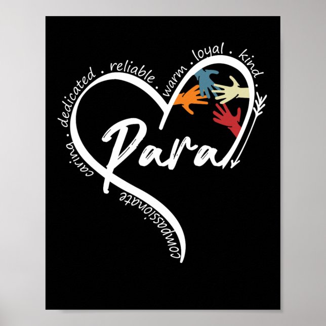 Paraprofessional Graphic Tees Tops Back To School  Poster (Front)