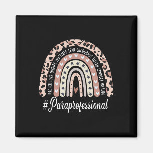Paraprofessional Life Boho Leopard Rainbow Back To Magnet